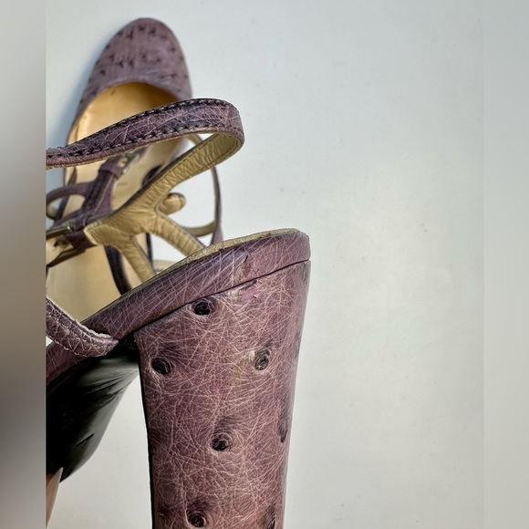 Prada Ostrich Ankle Strap Pumps, size 7 - Picture 11 of 16